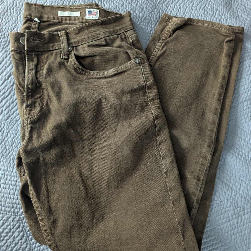 Lot Of 2 Men's Brown Jeans And khakis Size 33